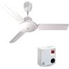 GASFRIGO - Ventilatore da soffitto 61751 Nordik Evolution R 120/48 Bianco + comandi da muro o telecomando (61751+ SCNR5)