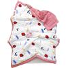 Chickwin Bambino Trapuntino Copriletto Singolo, Coperta Estivo Trapunta Trapuntato in Animale Frutta Stampa Reversibile Coperta Letto Leggera per Camera da Letto (Estate Rosa,120x150cm)