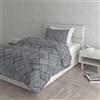 Italian Bed Linen DAFNE Parure Copripiumino stampato, microfibra, Citylife Grey, Singolo
