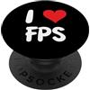 Funny Job Hobby Boss Co-Worker for Men W I Love FPS - Cuore - Videogiochi Gamer Gaming PC PopSockets PopGrip Intercambiabile