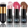 MKNZOME 3PCS Contouring Viso Stick: Blush, Highlight, Contorno Illuminante Viso Make Up Bronzer, Correttore Ombretto Multifunzione, Texture Cremosa E Finish Mat