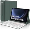 JADEMALL Tastiera per Samsung Tab S9 FE+/S9 FE Plus 12.4 2023(SM-X610/616B), Italiana QWERTY Tastiera Bluetooth con Portapenne per Samsung Tab S9 FE+ 12.4, Verde scuro