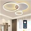 BLMYL Plafoniera LED Soffitto,65CM Lampadario Camera da Letto Dimmerabile 3000K-6000K in Alluminio,Lampadario LED Soffitto 54W 5400lm per Camera da Letto, Salone, con Telecomando, Tre cerchi