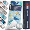 homerella® Tappetino antiscivolo vasca da bagno bambini 100 x 40 cm | Tappeto antiscivolo doccia bambini | Extra confortevole e antibatterico | INCL. GANCI (Turquoise)