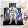 Loussiesd Set di biancheria da letto per bambini adulti e ragazzi, con motivo con astronauta nello spazio e stelle, stile colorato, copripiumino per letto matrimoniale, 3 pezzi (1 copripiumino e 2 federe)