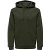 Only & Sons Uomo O&S Morbido Felpa con Cappuccio Maglione Basic Hoodie Maglione ONSCERES, Colore:Nero, Dimensione Maglia:XXL