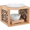 Uennm Lampada aromatica di bambù, lampada aromatica in ceramica, bruciatore di olio essenziale, cera fusa, lampada aromatica con portacandele decorativo, diffusore di aromi per la casa, ufficio,