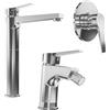Parama Set miscelatore lavabo alto, bidet ed incasso doccia monocomando in ottone cromato | Sophia