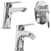 Parama Set miscelatore lavabo e bidet senza scarico ed incasso doccia con deviatore in ottone cromato | Sophia
