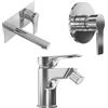 Parama Set miscelatore lavabo ad incasso e bidet ed incasso doccia monocomando in ottone cromato | Mia