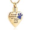 QGJNSGC Collana con urna a forma di cuore in acciaio inox, per ceneri e ceneri con zampa di gatto, per donne e uomini