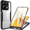 COMAKU Cover per Xiaomi Redmi Note 13 4G, 360 Gradi Rugged Custodia Antiurto Case con Protezione Integrata dello Schermo, Rugged Doppia Bumper Trasparente Case Integrale Cover - Nero