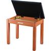 Donner Panca per pianoforte con contenitore, tastiera in legno massello, per pianoforte, libreria, sgabello con cuscino in pelle scamosciata ad alta densità, finitura in legno
