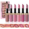 Baorder 6 Pz Set Rossetto Opaco, Rossetto Vellutato Impermeabile A Lunga Durata Colori Ricchi/Finitura Ultra-opaca, Regalo Trucco per Le Donne (Set A) (6, A)