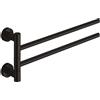Lineabeta Porta asciugamani doppio snodato Baketo in ottone nero L.38 cm