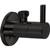 Lineabeta Rubinetto arresto tondo uscita 3/8 in ottone nero