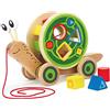 Hape Lumaca da trainare | Giocattolo in legno 2 in 1 | Chiocciola trainabile con guscio separabile e forme a incastro