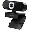 LogiLink UA0368 - Webcam USB con microfono per videochiamate nitide con familiari/amici/lavoro (Skype, Team, Google meet, Facebook.)