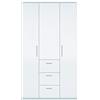 Dmora Armadio Guardaroba, 3 Ante + 3 cassetti-cm. 117 x 203 x 52