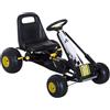 DecHome Go-Kart a Pedali Seduta Regolabile Cavalcabile 3+ Bianco e Giallo DecHome