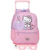 Hello Kitty Hearts & Dots, zaino scolastico, zaino per bambini rosa, realizzato in poliestere, scomparto principale con tasca interna, spalline larghe, ergonomiche e imbottite, Rosa, Zaino 28 +