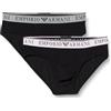 Emporio Armani Stretch Cotton Endurance 2pack Brief, Slip Uomo, Multicolore (Black-Black), M