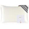 ZIMASILK - Federa 100% seta per capelli e pelle Federa per cuscino double-face, 19 momme, pura seta di gelso, con cerniera, 1 pezzo (40 x 80 cm, avorio)