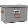 OUTBROS Scatole Portaoggetti con Coperchio, 45 x 30 x 30 cm Contenitori Pieghevoli con Maniglie, Organizzatori per Vestiti salvaspazio (1 Pezzi, Grigio)