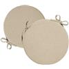 Russo Tessuti Set 6 Cuscini Coprisedia Cucina Sgabelli Rotondi Lacci Double Face Sfoderabili-Beige