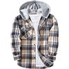 SwissWell Flanella Camicia Uomo Manica Lunga Giacca a Quadri Camicia da Boscaiolo Cotone Casual Button Down Jacket Petto vestibilità Regular Fit (1478-Giallo&Marine 2XL)