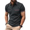 SwissWell Polo da uomo a maniche corte, traspirante, per tennis, golf, estate, tempo libero, sport, ad asciugatura rapida, vestibilità regolare, grigio scuro, L