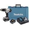 Makita DHP453RFEW - Trapano avvitatore a percussione a batteria, 18 V/3,0 Ah, 2 batterie + caricatore in valigetta di trasporto, colore: Bianco