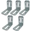 AERZETIX - C58915 - Set di 5 Staffe di montaggio regolabili 50x55x30x2mm con angoli smussati - fori di montaggio 8+2 - per pareti divisorie in cartongesso piano di lavoro - in acciaio zincato Z275