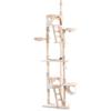 Wiltec Albero tiragraffi 240-260 cm beige/bianco Modello a soffitto Sisal Con nicchie e amache