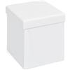 Inter Link - Contenitore con coperchio - Scatola pieghevole - Scatole lavabili - Poliuretano - Casse - Per vestiti, giocattoli - Spazio di archiviazione - 38 x 38 x 38 cm - Bianco- Setti