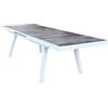 DecHome Tavolo da Giardino Allungabile Gres e Alluminio Bianco AT804207-BIAN DecHome