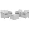 KETER Set da giardino Salotto da giardino effetto Rattan 4 pezzi Emma Lounge 5 posti K