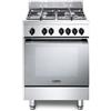 De Longhi Cucina a Gas 4 Fuochi Forno Elettrico Ventilato con Grill 60x60 Inox GEMMA 66 ML