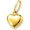 Clever Schmuck Ciondolo dorato con piccolo cuore, 8 mm, bombato su entrambi i lati, lucido, oro 333/8 carati, con custodia
