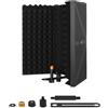 Micfuns Microfono parabrezza, isolamento acustico, assorbitore per microfono con strato di schiuma assorbente, fonoassorbente