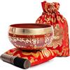 HIMALAYAN BAZAAR Set di ciotole tibetane - facile da giocare per principianti - autentico artigianato mentalità meditazione olistica suono 7 chakra guarigione regalo di Himalayan Bazaar (Crimson)