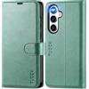 TUCCH Cover per Galaxy A55, Custodia Portafoglio Antiurto [RFID Blocking] Slot Carte TPU Pelle Sintetica con Supporto Magnetica Chiusura Protezione per Galaxy A55 5G (6,6 Pollici 2024), Verde Mirto