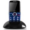 Guwet Telefono cellulare Senior sbloccato con grandi tasti,Batteria 1800mAh e base di caricabatterie,Pulsante SOS e torcia 2G GSM Dual SIM Telefono| Blu