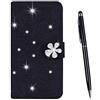 Toucasa Cover per Huawei Mate 20 Lite,Flip Custodia [Glitter Diamond] PU Pelle Portafoglio Unico Sottile Funzione TPU Antiurto Flip Cover a Libro Custodie Protettivo (Nero)