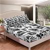 Loussiesd Set di biancheria da letto per cinema e cinema, per ragazze, bambini, vintage, cinema, set di lenzuola per fotocamera vecchio stile, nero, bianco, popcorn, copriletto, singolo, taglia unica