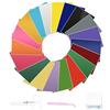 xiruiubao 20 Pezzi Fogli Adesivi in Vinile, 20 Colori Vinile Adesivo 30.5 x 21 cm Vinile Permanente Adatto per Finestra Tazza Auto Decorazione Cellulare Caso