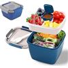 Pecewlos Bento Box Lunch Box con scomparti divisori, contenitore per il pranzo con posate per adulti/bambini, contenitore per il pranzo, a prova di perdite, scatola per insalata da 1500 ml, per scuola, lavoro,