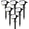nipify 6 Pezzi Faretti Solari da Giardino con Sensore di Movimento, 3 Modes Lampade da Giardino Potenti Impermeabile Luci Solari Esterno Energia per Cortile Vialetto (Bianco Freddo)
