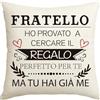 Artoid Mode Copricuscino Regalo Fratello - Compleanno Natale Matrimonio 45x45 cm