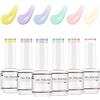 Nicedeco Kit Smalto Semipermanente Unghie Macarons Unghie Smalti Gel per Unghie Lampada UV LED Soak Off Nail Polish Normal Set 1, 6x8ML